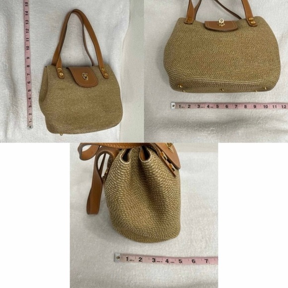 Eric Javits Women Tan Brown Rattan Flap Shoulder Purse Bag Boho Coastal Tropical - Picture 16 of 16